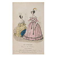 ロマンチックスタイルの盛装（『ザ・レディーズ・マガジン・アンド・ミュージアム』1837年より）