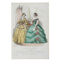 ロマンチックスタイルの盛装（『ル・モニチュール・ド・ラ・モード』1855年より）