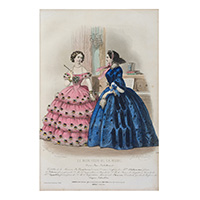 ロマンチックスタイルの盛装（『ル・モニチュール・ド・ラ・モード』1856年より）