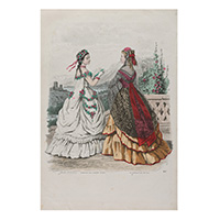クリノリンスタイルの盛装（『ル・モニチュール・ド・ラ・コワフュール』1868年より）