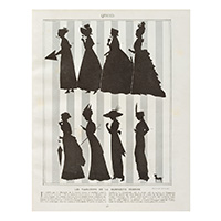 1812年-1912年、女性のドレスのシルエットの変化（『フェミナ』1912年8月15日より）
